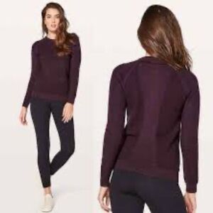 Lululemon Black Cherry Simply Wool Sweater, Size 8, Like New Condition